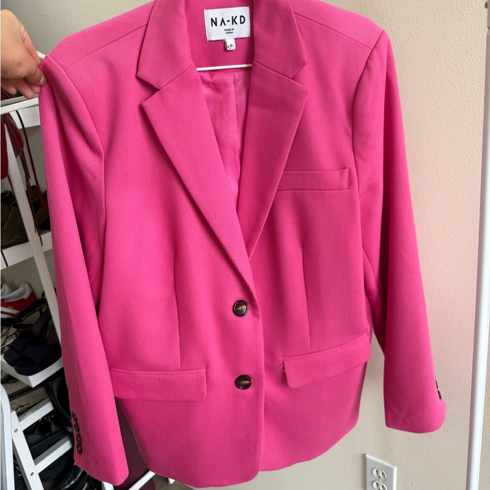 NA-KD Women's Fuchsia Blazer